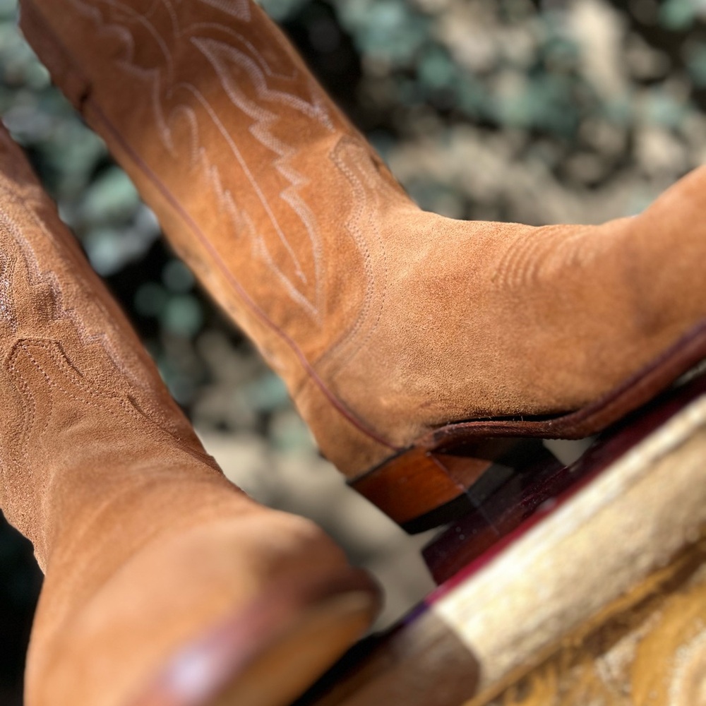 Lucchese Chestnut Leather Western Boots Size 9 2E